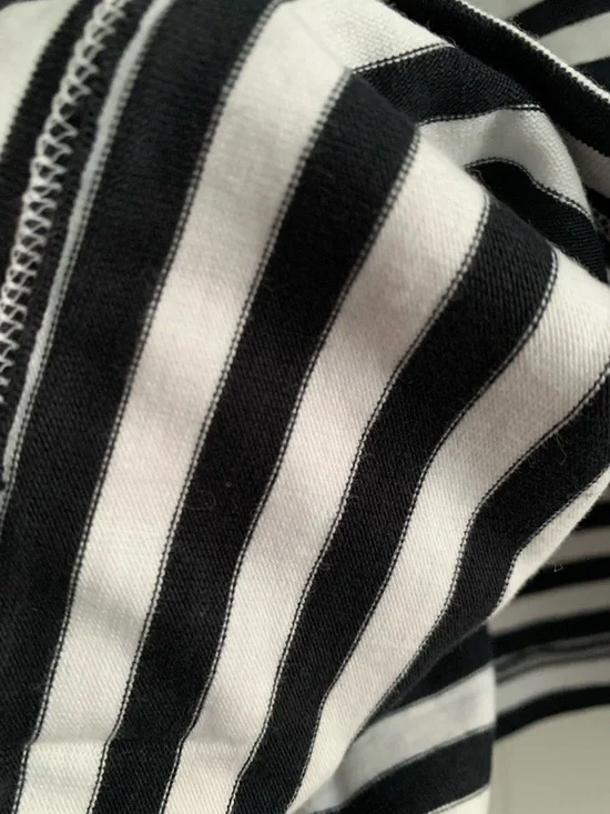 COS 100% cotton Black & White Striped relaxed fit Men’s T-Shirt size XL - Picture 3 of 6